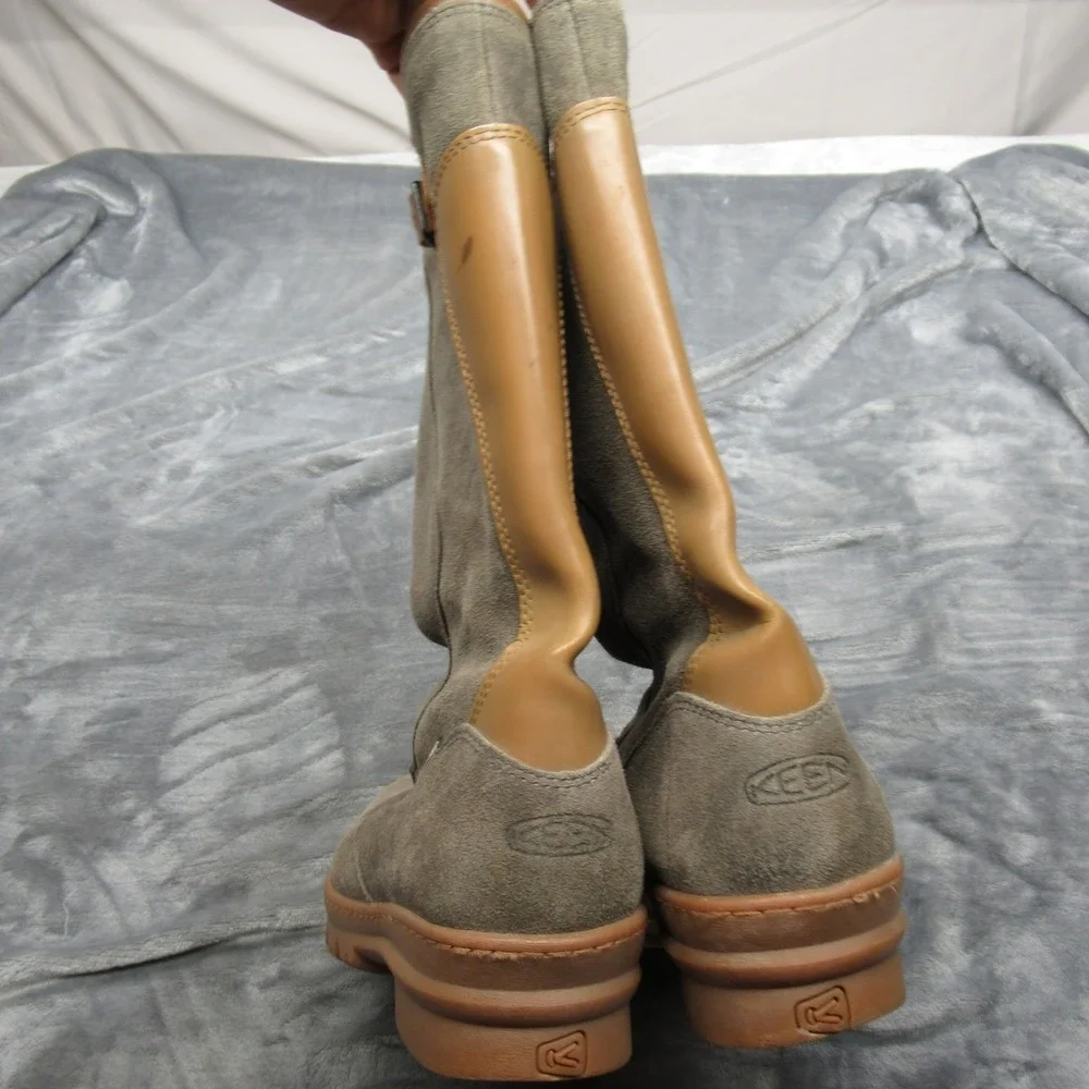 KEEN Dry Leather Boots Women 10 Tan Waterproof Suede Waxed Willamette Midcalf